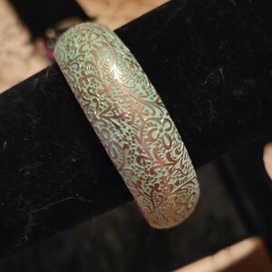 Mint and Gold Bangle Bracelet